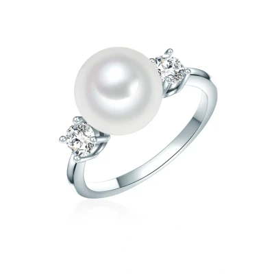 Abbildung von Rafaela Donata Damen Ring aus 925/ Sterling Silber mit Muschelkernperle Rund 10 mm weiß und Zirkonia Perlenring Silberring