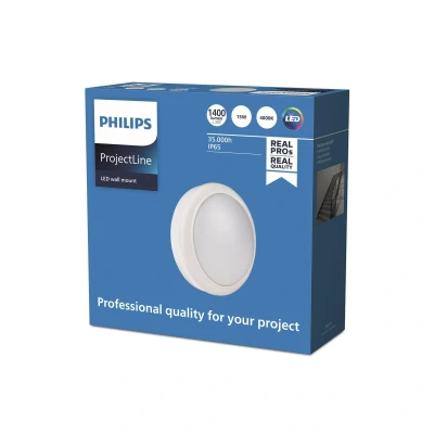 Abbildung von Philips ProjectLine Wandleuchte, rund, 1400lm, 4000K, Weiß
