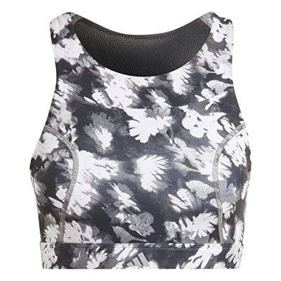 Abbildung von adidas Damen Running Mittlerer Halt Sports BH, Black/White, M