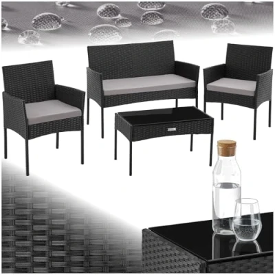 Abbildung von tectake Sitzgruppe Rattan Gartenset, (Set, 4 tlg), für Personen