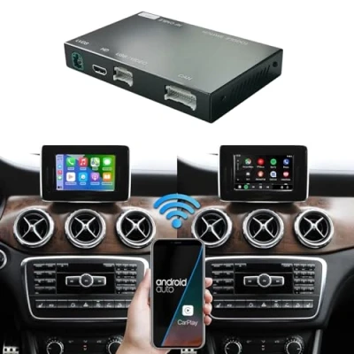 Abbildung von Road Top Wireless Carplay Android Auto für Mercedes Benz ntg4.5 ntg4.7 C/E/CLA/GLA/GLK/CLS/ML/GL/GLK/SLK Klasse 2012 2015 Jahr, unterstützt GPS Navigation, Mirrorlink Telefon, Rückfahrkamera.