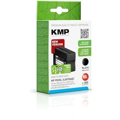 Abbildung von KMP Tintenpatrone passend für HP 953XL Black (L0S70AE) mit neuem Hybrid Chip Officejet Pro 7720 7730 7740 8210 8218 8710 8715 8719 8... etc.