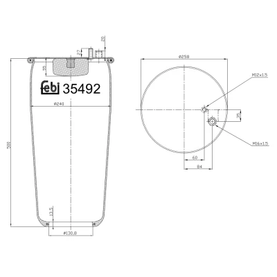 Abbildung von FEBI BILSTEIN 35492 Federbalg, Luftfederung MAN: TGA