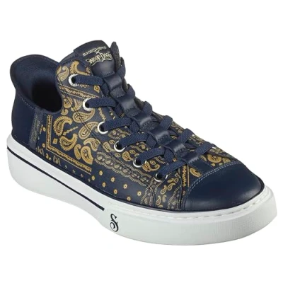 Abbildung von Skechers Herren Slip Ins X Dogg Snoop One Double G Sneaker, Bandana, Leder, Marineblau/goldfarben, 39.5 EU