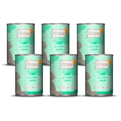 Abbildung von MjAMjAM Premium Nassfutter für Katzen Insekt mit saftigem Hühnchen, 6er Pack (6 x 400 g), getreidefrei Insektenprotein
