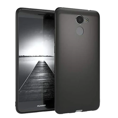 Abbildung von EAZY CASE Handyhülle Silikon mit Kameraschutz kompatibel Huawei Y7 (2017) / Prime in schwarz matt, Ultra dünn, Slimcover, Silikonhülle, Hülle, Softcase, Backcover
