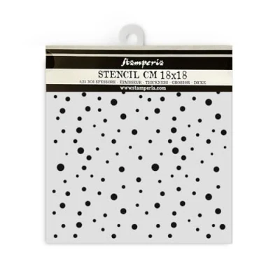 Abbildung von Stamperia Thick Stencils for Scrapbooks, Albums, and Bullet Journals, Classic Christmas, Flexible Material, Easy to Clean, Perfect Crafts Gifting (All You Need Dots Pattern)