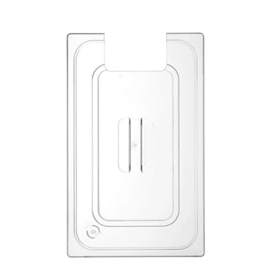 Abbildung von HENDI Gastronorm Deckel mit Sous Vide Stick Aussparung, für Gastronormbehälter, Temperaturbeständig von 40 bis 110C, Geschirrspülmaschinengeeignet, GN 1/2, 265x325mm, Transparent, Polycarbonat