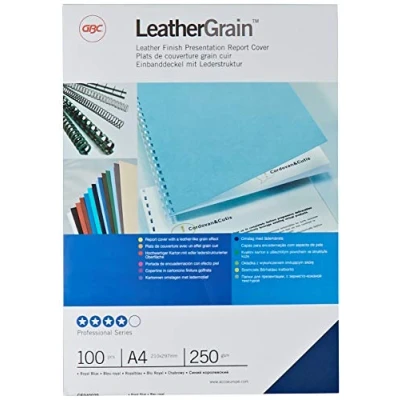 Abbildung von GBC Deckblatt LeatherGrain A4 Karton VE=100 Stück königsblau