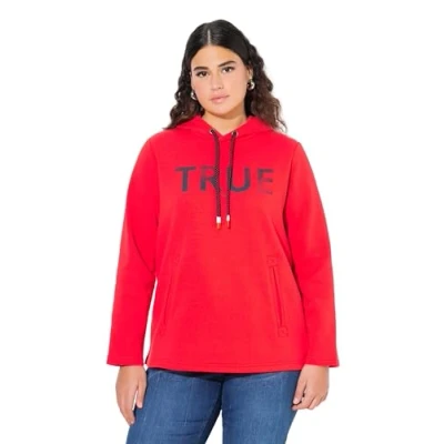 Abbildung von Ulla Popken Kapuzenpullover, Damen, Größe: 42/44, Neon red