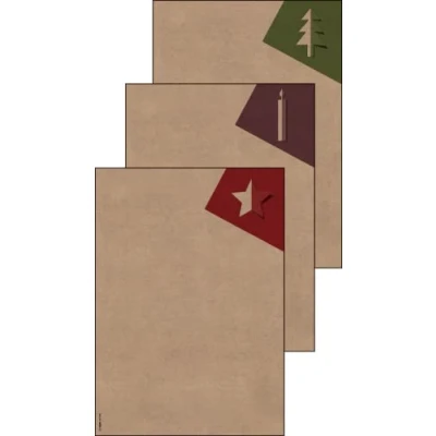 Abbildung von SIGEL DP400 Briefpapier Weihnachten, Kraftpapier, 100 g/m², DIN A4, 25 Blatt, &quot;Cut out style&quot;, weihnachtliches Motiv, aus nachhaltigem Papier