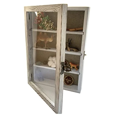 Abbildung von WANLIAN Shadow Box Rahmen Acryl, 27,9 x 35,6 cm, Holz Schattenbox, Vitrine mit 3 abnehmbaren Ablagen Leinenrückseite, Wandmontage, tiefer Display Box, Bilderrahmen für Fotos, Erinnerungsstücke (weiß)