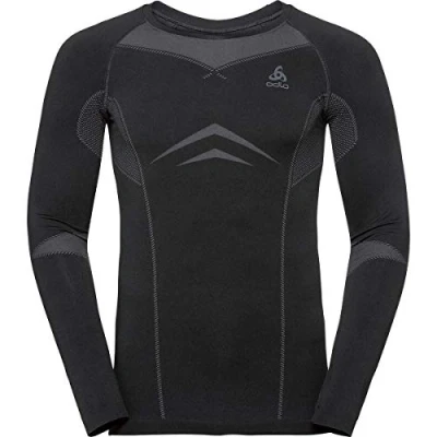 Abbildung von Odlo Herren Bl Top Crew Neck L/S Fundamentals Performance Warm Langarmshirt, Black Graphite Grey, S EU