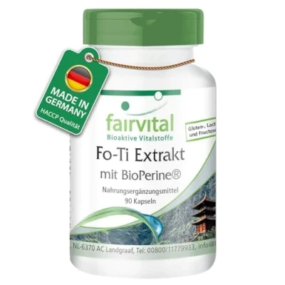 Abbildung von Fairvital Fo Ti Extrakt mit BioPerine® 90 Kapseln HOCHDOSIERT He Shou Wu VEGAN