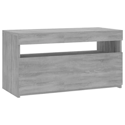 Abbildung von vidaXL TV Schrank mit LED Leuchten Lowboard Möbel Tisch Board Sideboard Fernsehschrank Fernsehtisch HiFi Grau Sonoma 75x35x40cm