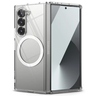 Abbildung von Ringke Fusion Magnetic Case Kompatibel mit Samsung Galaxy Z Fold 6 Hülle, Kratzfest Hart PC + Weich TPU Anti Gelb Transparent Handyhülle für Magnetische Kabelloses Laden Clear