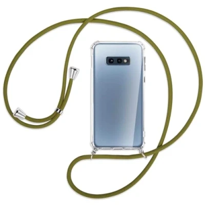 Abbildung von mtb more energy Handykette kompatibel mit Samsung Galaxy S10e (SM G970, 5.8&#039;&#039;) Khaki Smartphone Hülle zum Umhängen Anti Shock Full TPU Case