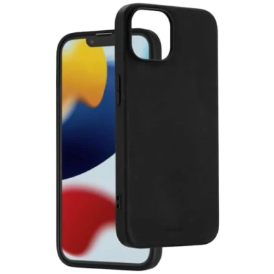 Abbildung von Hama Hülle für iPhone 13 (Handyhülle, stoßfest, Kratzfest, Elegante Schutzhülle Rückseite, weich, Slim, softe Oberfläche, Wireless Charging kompatibel) schwarz