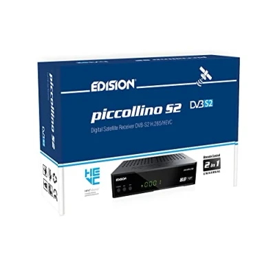 Abbildung von EDISION PICCOLLINO S2 Full HD Satelliten Receiver FTA, Kartenleser, 2in1 Fernbedienung, LAN, Unicable tauglich (DVB S2, HDTV, HDMI, S/PDIF, IR, USB Mediaplayer, Vorinstallierte deustche Programmliste)