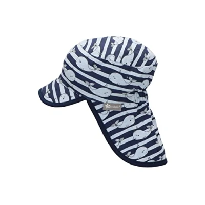 Abbildung von Sterntaler Jungen Schirmmütze mit Nackenschutz Wali Sonnenhut, blau, 45