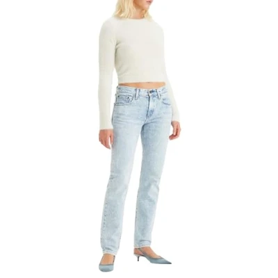 Abbildung von Levi&#039;s Middy Straight Jeans Leg lightblue denim, Damen, Größe: 32x31, Light blue denim
