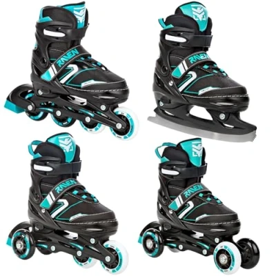 Abbildung von Rollschuhe 4in1 verstellbare Räder LED Helixi Schwarz/Mint