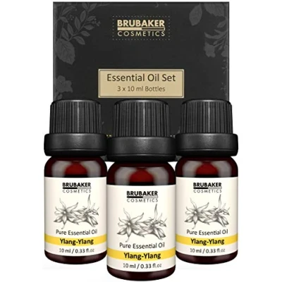 Abbildung von BRUBAKER Duftöl 3er Set Ylang Öl Gute Laune &amp; Entspannung (Naturrein Vegan, 3 x 10 ml), Ätherische Öle Aromatherapie Geschenkset