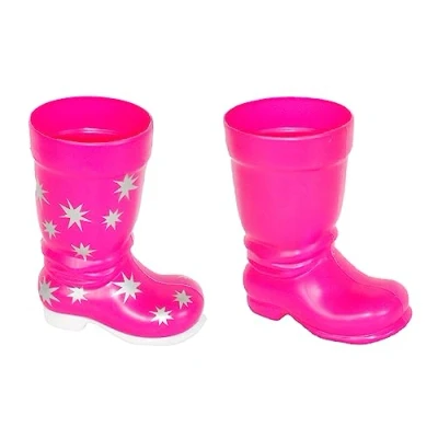 Abbildung von 2 Stück Nikolausstiefel zum Befüllen pink Weihnachtsstiefel Stiefel Weihnachten (2 mit Sterne)