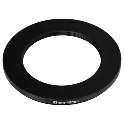 Abbildung von vhbw Step Down Ring Adapter von 62 mm auf 43 für Kamera Objektiv Filteradapter, Metall, Schwarz