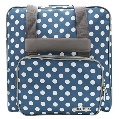Abbildung von Phönix Nähmaschinentasche Overlocktasche Polka Dots blau