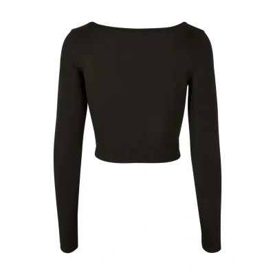 Abbildung von Urban Classics Cropped Longsleeve Langarmshirt, Damen, Größe: 3XL, Black