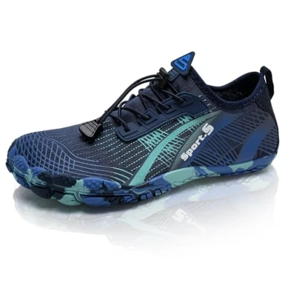 Abbildung von IceUnicorn Barfuss Schuhe Damen Walkingschuhe Barfußschuhe Herren Anfänger Bequeme Atmungsaktiv Gesunde (B Blau, 40EU)