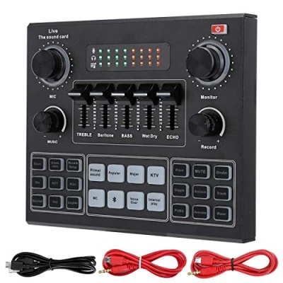 Abbildung von Stereo Audio Mixer, V9 Bluetooth Soundkarte professioneller Mixer USB, Bluetooth, digitaler MP3 Computer für Computerspiele Handy Live Übertragung