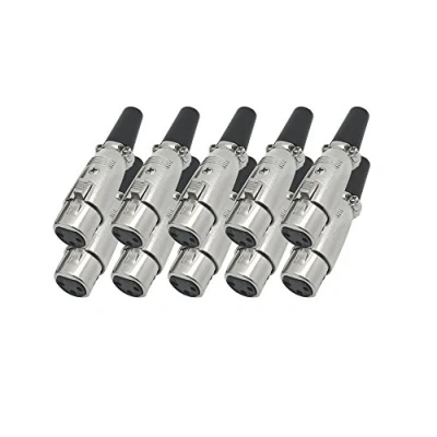 Abbildung von ARLI 10x XLR Kupplung 3 polig female mit Zugentlastung Mikrofonbuchse für Audio Kabel Musik Studio Bühne Mikrofonkabel Mikrofon