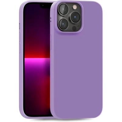 Abbildung von MyGadget Hülle kompatibel mit iPhone 13 Pro robuste Handyhülle TPU Case Slim Silikonhülle Back Cover Kratzfest Schutzhülle matt Lila Dunkel