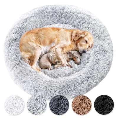 Abbildung von Wahre Tierliebe Tierbett Flauschiges Hundebett Donut, Deutschlands Original, waschbar, Verschiedene Größen und Farben, extra flauschig