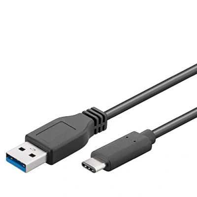 Abbildung von Goobay 71221 SuperSpeed 3.1 USB C &gt; 3.0 (Typ A) Ladekabel, Datenkabel, Unterstützt Charging &amp; Sync, 3 Fach geschirmt, 2m, schwarz