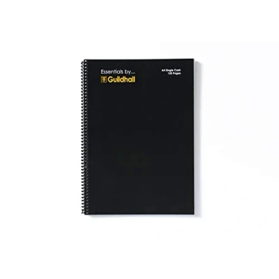 Abbildung von Exacompta Ref. GES7421Z Guildhall Essentials Kassenbuch mit Spiralbindung, A4, 297 x 210 mm, 192 Seiten, 80 g/m², vorgedrucktes Papier Quittungen, Ausgaben, Zusammenfassungen