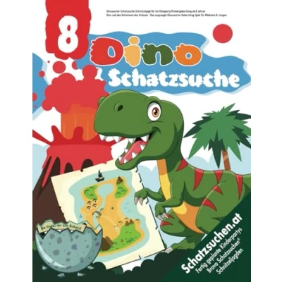 Abbildung von Dinosaurier Schatzsuche Schnitzeljagd für die Dinoparty/Kindergeburtstag ab 8 Jahren: Dino und Das Geheimnis des Vulkans angesagte Geburtstag Spiel Mädchen &amp; Jungen