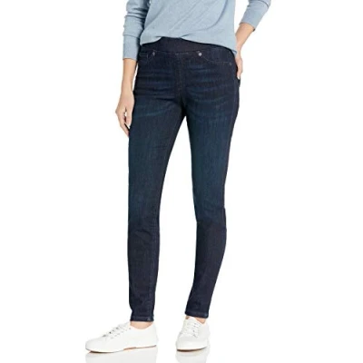 Abbildung von Amazon Essentials Damen Stretch Jeggings zum Anziehen(erhältlich in Übergröße), Dunkle Waschung, 46 Kurz
