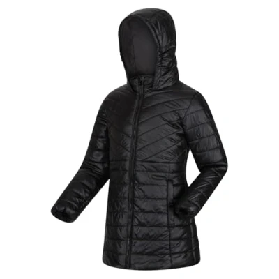 Abbildung von Regatta Mädchen Padded Long Insulated Coat Gepolsterter Mantel, Schwarz, 9 10 Jahre