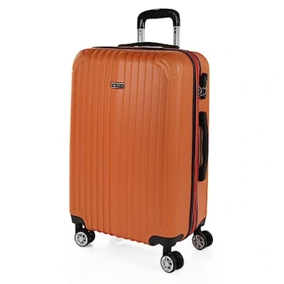 Abbildung von ITACA Koffer Groß 4 Räder Großer Leichte Reisekoffer mit Rollen Groß. für Flugzeuge Hartschale Geprüftem Schloss Trolley T71570, Mandarine