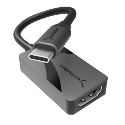 Abbildung von SABRENT 4K USB Typ C zu HDMI Adapter Plug and Play, 4K@60Hz, HDR10/Dolby Vision Unterstützung, kompatibel mit Laptops, Tablets, Smartphones und Gaming Geräten Tragbares Aluminium Design (DA CH4K)