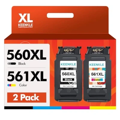 Abbildung von KEENKLE 560 561 Patronen XL PG 560XL CL 561XL Multipack Ersatz für Canon Druckerpatronen schwarz und TS5350 TS5351 TS5352 TS5353 TS7451 TS7450 Drucker