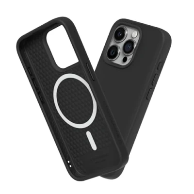 Abbildung von RhinoShield Case kompatibel mit [iPhone 15 Pro Max] SolidSuit MagSafe Stoßdämpfende &amp; schlanke Schutzhülle Premium Finish 3.5 Meter Fallschutz Schwarz