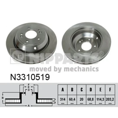 Abbildung von Bremsscheibe NIPPARTS N3310519