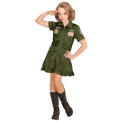 Abbildung von W WIDMANN MILANO Party Fashion Kinderkostüm Kampfjet Pilotin, Kleid, Uniform, Army, Faschingskostüme