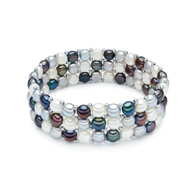 Abbildung von Valero Pearls Modeschmuck SÜßWASSER Zuchtperle Armband, Damen, Größe: One Size, Silber