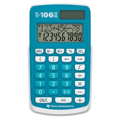 Abbildung von Texas Instruments TI 106 II Solarwissenschaftlicher Taschenrechner, EIN robuster und benutzerfreundlicher Taschenrechner mit Vier Grundrechenarten, EN/GR/DU/FR