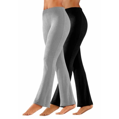 Abbildung von Lascana 2ER PACK Jogginghose hellgraumeliert + schwarz, Damen, Größe: 36/38, Hellgrau meliert schwarz